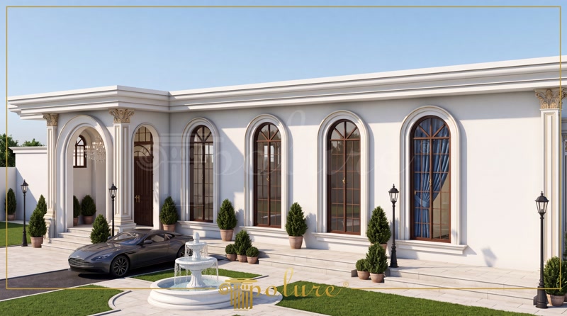 Tokat klasik dış cephe tasarımında kullanılan poliüretan söve, pencere kemeri ve pilaster sütun modelleri.
