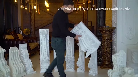 Beyaz motifli payanda modeli alt bölüm detaylarıyla gösteriliyor