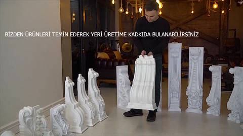 Beyaz payanda çeşitleri açık zeminde sıralanmış halde görülüyor