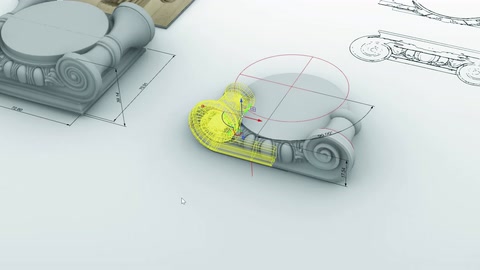 Sütun başlığı modelinin alt kısmı sarı vurgu ve açı ölçüsüyle işleniyor.