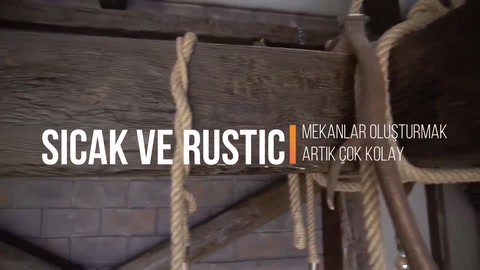 Rustik dekorasyonda ahşap görünümlü kirişlerle sıcak atmosfer