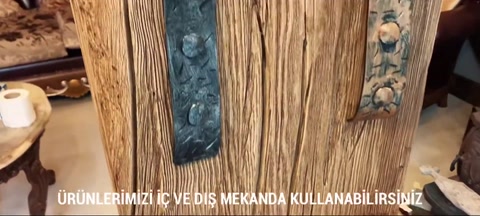 Kiriş yüzeyinde çatlak ve budak dokusu yakın çekim