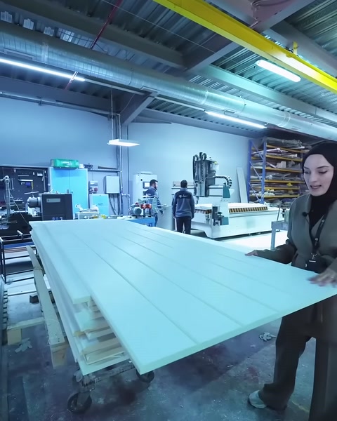 Panel yüzeyinde oluşturulan düzenli derz kanalları öne çıkıyor