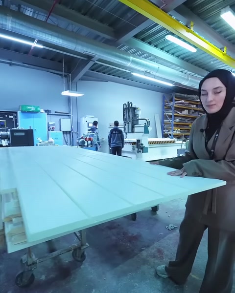 Özel üretim panel üzerindeki derz aralıkları yakından gösteriliyor