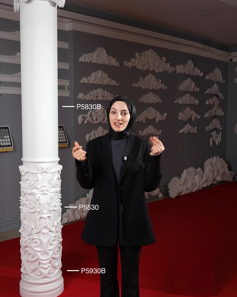 Poliüretan sütun başlıkları ve sütun modelleri hafif ve sağlamdır