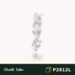 Kıvrımlı Yaprak Motifli Poliüretan Aplik 32.7×8.2 cm