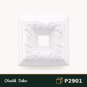 Çiçek Motifli Kare Poliüretan Köşe Süsleme 104x104 mm