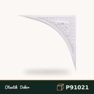 Barok Desenli Poliüretan Köşe Süslemesi 381x381 mm
