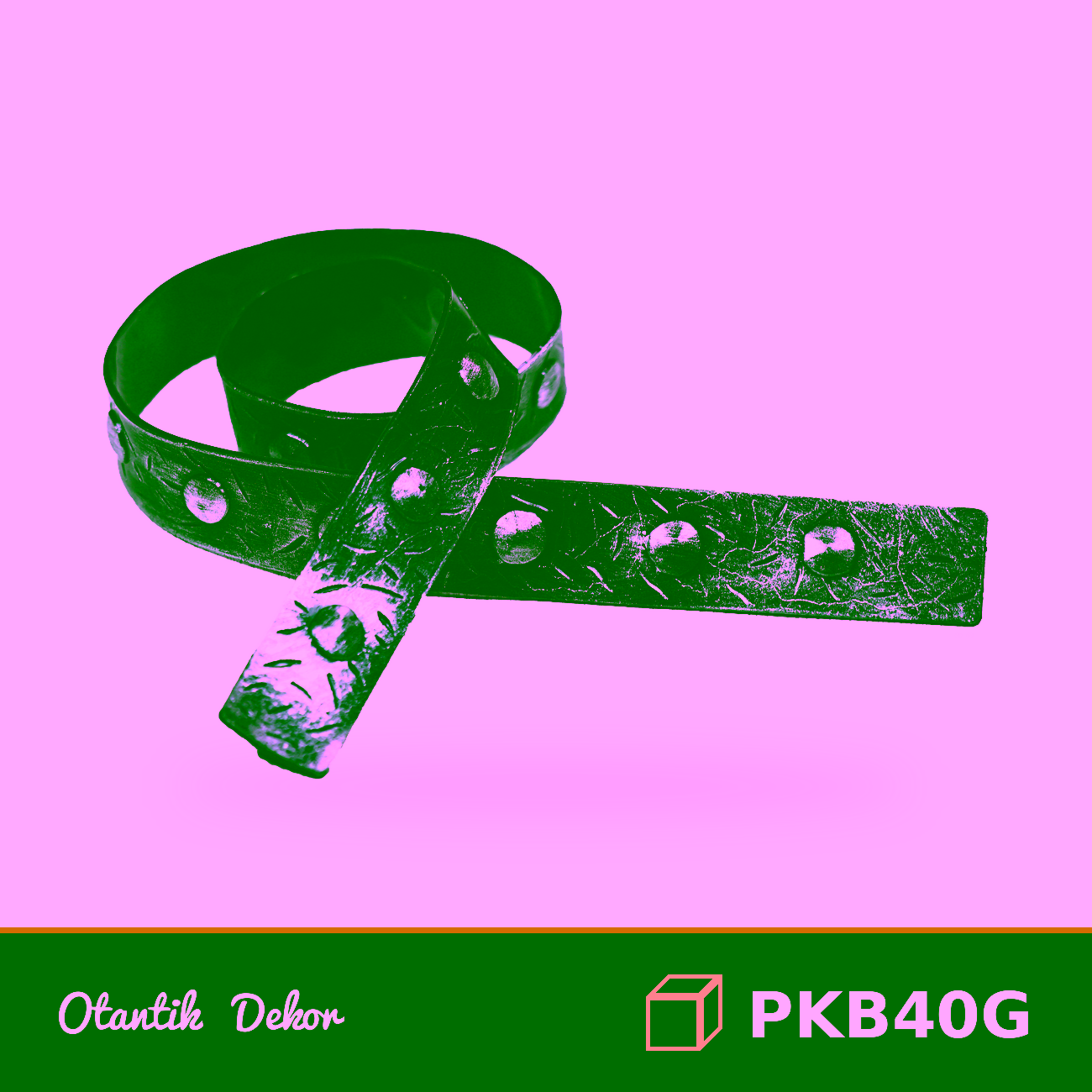 PKB40G Dekoratif Kiriş Bandı — Gümüş Eskitme, Kauçuk 104×4 cm